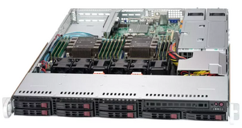Платформа Supermicro 1U SYS-1029P-WTR, До двух процессоров Intel Xeon Scalable, DDR4, 8x2,5" HDD SATA, 2x1000Base-T - CNSS