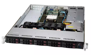 Платформа Supermicro 1U SYS-110P-WTR, До одного процессора Intel Xeon Scalable, DDR4, 10x2,5" HDD SATA, 2x10GBase-T - CNSS