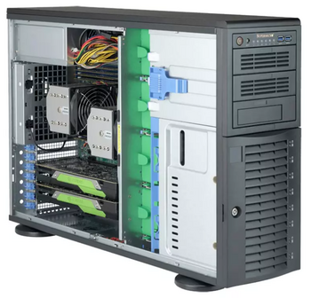 Платформа Supermicro 4U SYS-7049A-T, до двух процессоров Intel Xeon Scalable, DDR4, 8x3,5" HDD SATA, 2x1000Base-T, до двух графических ускорителей - CNSS
